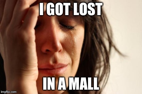 First World Problems Meme | I GOT LOST IN A MALL | image tagged in memes,first world problems | made w/ Imgflip meme maker