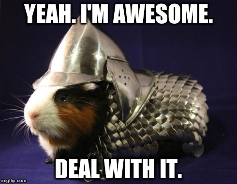 Guinea Pig | YEAH. I'M AWESOME. DEAL WITH IT. | image tagged in guinea pig | made w/ Imgflip meme maker
