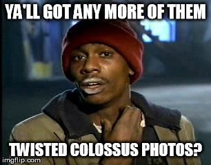 Y'all Got Any More Of That Meme | YA'LL GOT ANY MORE OF THEM TWISTED COLOSSUS PHOTOS? | image tagged in memes,yall got any more of | made w/ Imgflip meme maker