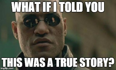 So true, it's a true story. . . | WHAT IF I TOLD YOU THIS WAS A TRUE STORY? | image tagged in memes,matrix morpheus,paradox | made w/ Imgflip meme maker