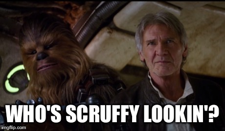 WHO'S SCRUFFY LOOKIN'? | image tagged in star wars,chewbacca,chewie,han solo | made w/ Imgflip meme maker