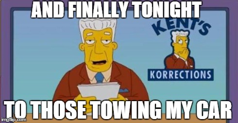 The on-air apology is always the hardest part. . . | AND FINALLY TONIGHT TO THOSE TOWING MY CAR | image tagged in sports news,britt mchenry | made w/ Imgflip meme maker
