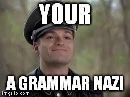 an grammer nasi | YOUR A GRAMMAR NAZI | image tagged in funny,grammar nazi | made w/ Imgflip meme maker