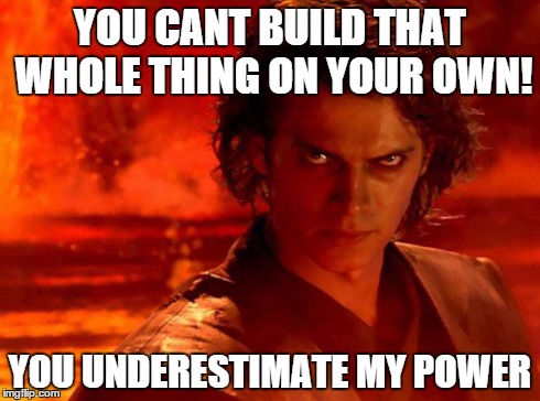 You Underestimate My Power Meme | YOU CANT BUILD THAT WHOLE THING ON YOUR OWN! YOU UNDERESTIMATE MY POWER | image tagged in memes,you underestimate my power | made w/ Imgflip meme maker