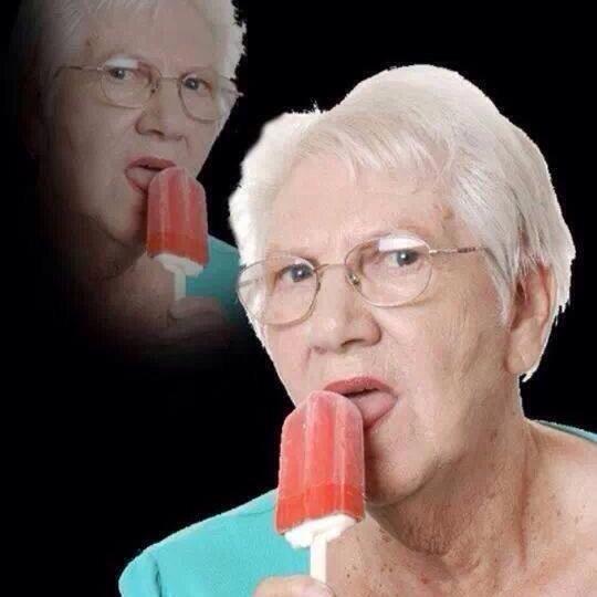 High Quality Old Lady Licking Popsicle Blank Meme Template