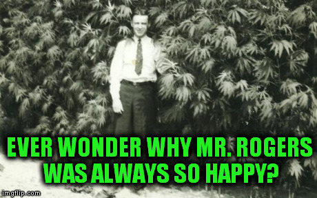 history of hempman | EVER WONDER WHY MR. ROGERS WAS ALWAYS SO HAPPY? | image tagged in history of hempman | made w/ Imgflip meme maker