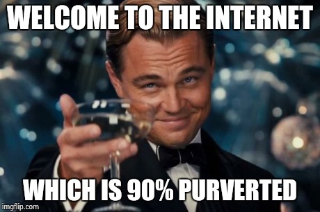 Leonardo Dicaprio Cheers | WELCOME TO THE INTERNET WHICH IS 90% PURVERTED | image tagged in memes,leonardo dicaprio cheers | made w/ Imgflip meme maker