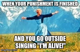 Look At All These | WHEN YOUR PUNISHMENT IS FINISHED AND YOU GO OUTSIDE SINGING "I'M ALIVE!" | image tagged in memes,look at all these | made w/ Imgflip meme maker
