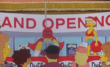 Duff's the stuff !! | image tagged in gifs,comics/cartoons,homer simpson,beer,fun | made w/ Imgflip video-to-gif maker
