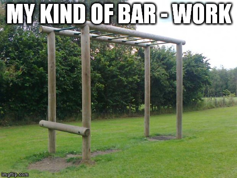 MY KIND OF BAR - WORK | image tagged in monkey bars | made w/ Imgflip meme maker