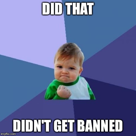 Success Kid Meme | DID THAT DIDN'T GET BANNED | image tagged in memes,success kid | made w/ Imgflip meme maker
