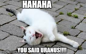 couldn't help but laugh | HAHAHA YOU SAID URANUS!!!! | image tagged in couldn't help but laugh | made w/ Imgflip meme maker