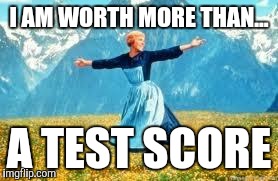 Look At All These Meme | I AM WORTH MORE THAN... A TEST SCORE | image tagged in memes,look at all these | made w/ Imgflip meme maker