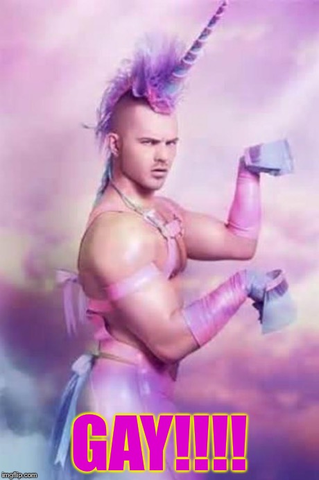 Gay unicorn | GAY!!!! | image tagged in gay unicorn | made w/ Imgflip meme maker