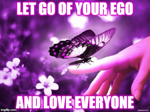 LET GO OF YOUR EGO AND LOVE EVERYONE | image tagged in butterfly,butterflies,ego,love,peace | made w/ Imgflip meme maker