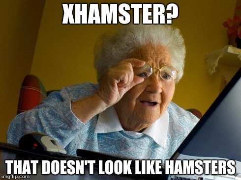 Grandma Finds The Internet | XHAMSTER? THAT DOESN'T LOOK LIKE HAMSTERS | image tagged in memes,grandma finds the internet | made w/ Imgflip meme maker