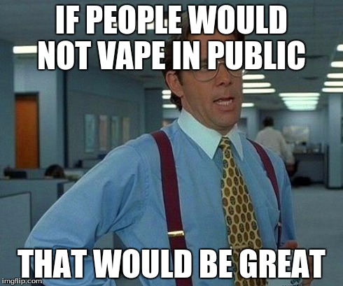 That Would Be Great Meme | IF PEOPLE WOULD NOT VAPE IN PUBLIC THAT WOULD BE GREAT | image tagged in memes,that would be great | made w/ Imgflip meme maker