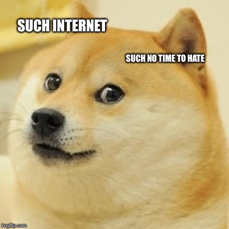 Doge Meme | SUCH INTERNET SUCH NO TIME TO HATE | image tagged in memes,doge | made w/ Imgflip meme maker