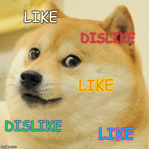 Doge Meme | LIKE DISLIKE LIKE DISLIKE LIKE | image tagged in memes,doge | made w/ Imgflip meme maker