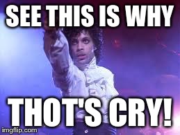 Prince | SEE THIS IS WHY THOT'S CRY! | image tagged in prince | made w/ Imgflip meme maker