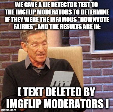 Not that I would want to raise suspicions or anything | WE GAVE A LIE DETECTOR TEST TO THE IMGFLIP MODERATORS TO DETERMINE IF THEY WERE THE INFAMOUS "DOWNVOTE FAIRIES", AND THE RESULTS ARE IN: [ T | image tagged in memes,maury lie detector | made w/ Imgflip meme maker