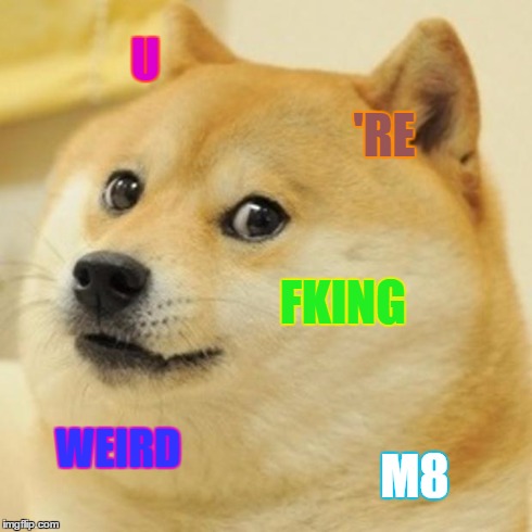 Doge | U 'RE FKING WEIRD M8 | image tagged in memes,doge | made w/ Imgflip meme maker