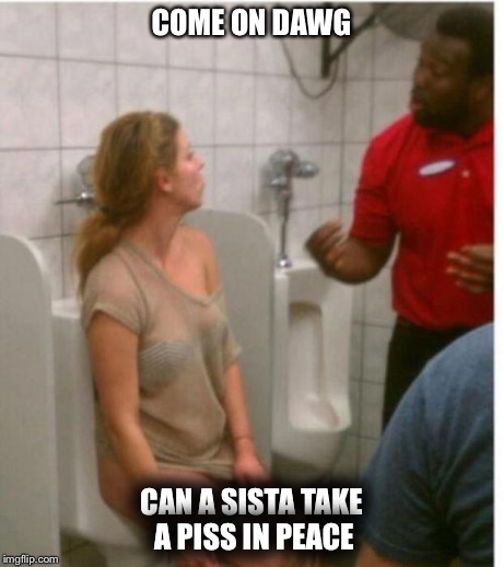 COME ON DAWG CAN A SISTA TAKE A PISS IN PEACE | image tagged in dawg | made w/ Imgflip meme maker