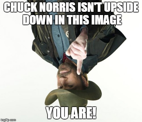 You better pray that he'll release you! | CHUCK NORRIS ISN'T UPSIDE DOWN IN THIS IMAGE YOU ARE! | image tagged in memes,chuck norris | made w/ Imgflip meme maker
