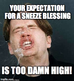 YOUR EXPECTATION FOR A SNEEZE BLESSING IS TOO DAMN HIGH! | made w/ Imgflip meme maker