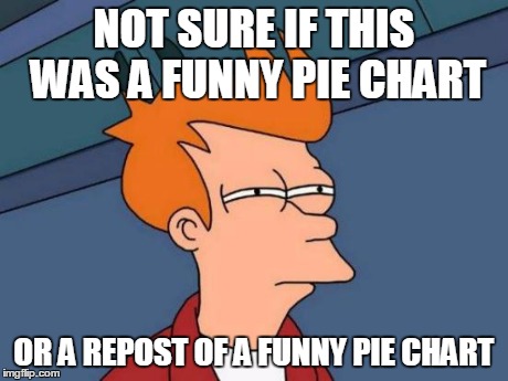 Futurama Fry Meme | NOT SURE IF THIS WAS A FUNNY PIE CHART OR A REPOST OF A FUNNY PIE CHART | image tagged in memes,futurama fry | made w/ Imgflip meme maker