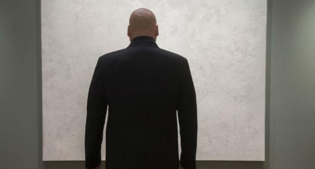 (Daredevil) Mr.Fist looking on white painting Blank Meme Template