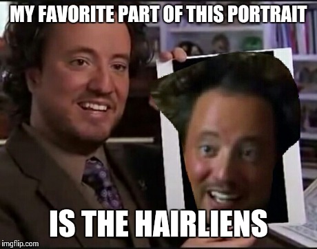 MY FAVORITE PART OF THIS PORTRAIT IS THE HAIRLIENS | made w/ Imgflip meme maker