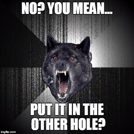 NO? YOU MEAN... PUT IT IN THE OTHER HOLE? | made w/ Imgflip meme maker