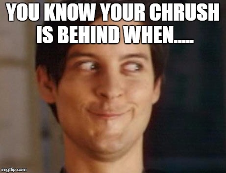 Spiderman Peter Parker | YOU KNOW YOUR CHRUSH IS BEHIND WHEN..... | image tagged in memes,spiderman peter parker | made w/ Imgflip meme maker