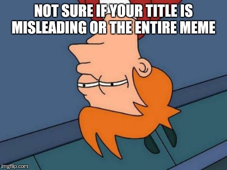 Futurama Fry Meme | NOT SURE IF YOUR TITLE IS MISLEADING OR THE ENTIRE MEME | image tagged in memes,futurama fry | made w/ Imgflip meme maker