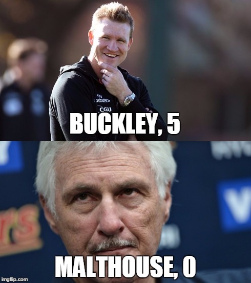 Buckley 5, Malthouse 0 | BUCKLEY, 5 MALTHOUSE, 0 | image tagged in buckley,malthouse,soccer | made w/ Imgflip meme maker