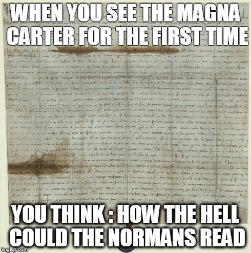 WHEN YOU SEE THE MAGNA CARTER FOR THE FIRST TIME YOU THINK : HOW THE HELL COULD THE NORMANS READ | image tagged in the notebook,magna carta | made w/ Imgflip meme maker