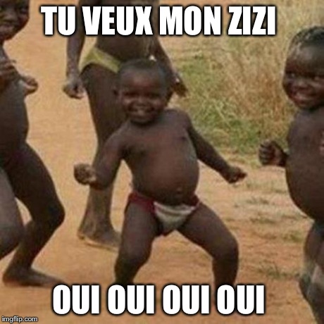 Third World Success Kid Meme | TU VEUX MON ZIZI OUI OUI OUI OUI | image tagged in memes,third world success kid | made w/ Imgflip meme maker