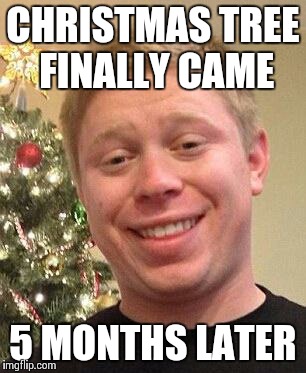 Bad luck Brian | CHRISTMAS TREE FINALLY CAME 5 MONTHS LATER | image tagged in bad luck brian | made w/ Imgflip meme maker