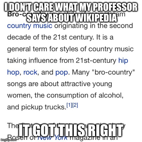 I DON'T CARE WHAT MY PROFESSOR SAYS ABOUT WIKIPEDIA IT GOT THIS RIGHT | image tagged in wikipedia | made w/ Imgflip meme maker