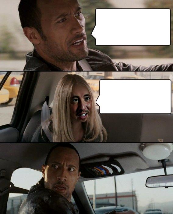 High Quality The Rock Driving With Alien Girl Blank Meme Template