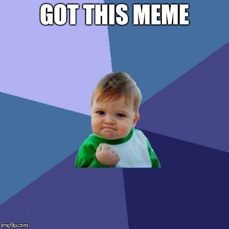 Success Kid Meme | GOT THIS MEME | image tagged in memes,success kid | made w/ Imgflip meme maker