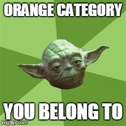 Yoda | ORANGE CATEGORY YOU BELONG TO | image tagged in yoda | made w/ Imgflip meme maker