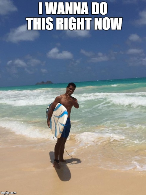 typical day in hawaii | I WANNA DO THIS RIGHT NOW | image tagged in summer,surfing | made w/ Imgflip meme maker