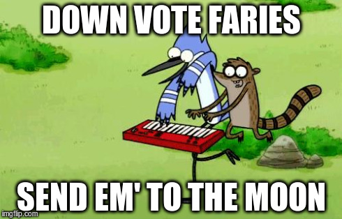 DOWN VOTE FARIES SEND EM' TO THE MOON | image tagged in send em' to the moon | made w/ Imgflip meme maker