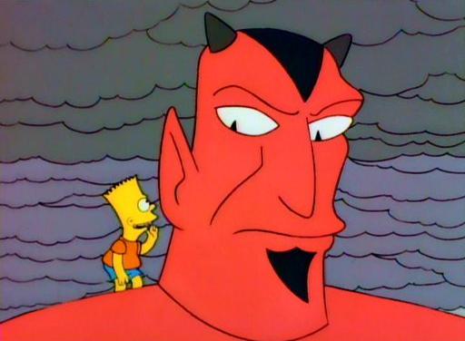 High Quality Bart Simpson and the Devil Blank Meme Template