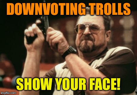Am I The Only One Around Here Meme | DOWNVOTING TROLLS SHOW YOUR FACE! | image tagged in memes,am i the only one around here | made w/ Imgflip meme maker