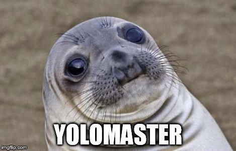YOLOMASTER | image tagged in memes,awkward moment sealion | made w/ Imgflip meme maker