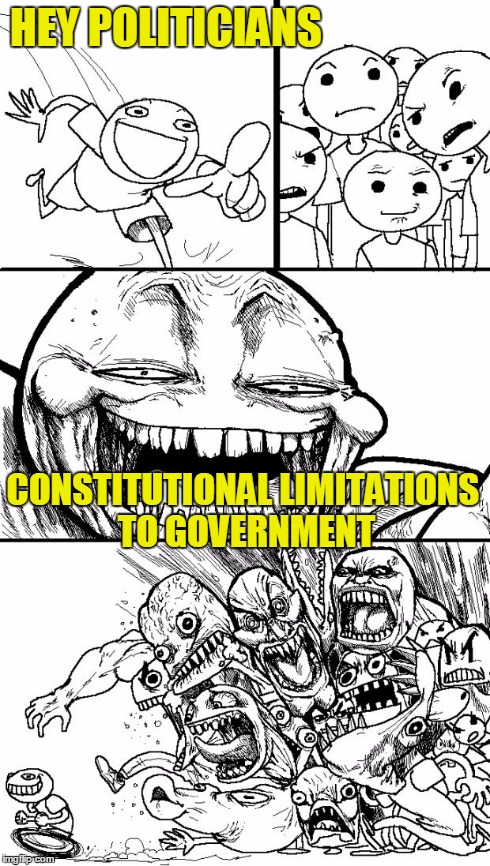 Hey Internet | HEY POLITICIANS CONSTITUTIONAL LIMITATIONS TO GOVERNMENT | image tagged in memes,hey internet | made w/ Imgflip meme maker