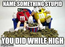 High times | NAME SOMETHING STUPID YOU DID WHILE HIGH | image tagged in stoner,weed | made w/ Imgflip meme maker